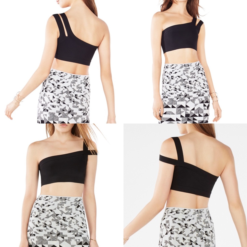 BCBG MaxAzria Jacky One Shoulder Crop Top